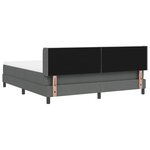 vidaXL Lit à ressorts avec matelas - Gris foncé  180 x 200 cm  en tissu.