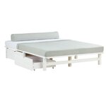 Petit lit double 140x200 matelas 2 tiroirs blanc