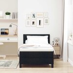 vidaXL Lit à ressorts avec tête de lit Noir 90 x 200 cm tissu