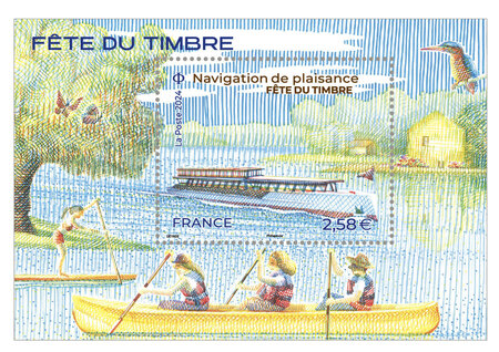 Bloc 1 timbre - Navigation de plaisance - Lettre Verte