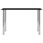 vidaXL Table à manger Noir 120x60x75 cm Verre trempé