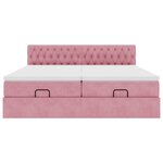 vidaXL Cadre de lit ottoman avec matelas rose 160x200 cm velours