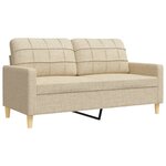 vidaXL Ensemble de canapés 2 Pièces avec coussins décoratifs crème tissu