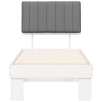 vidaXL Cadre de lit avec tête de lit rembourrée Gris clair 75 x 190 cm