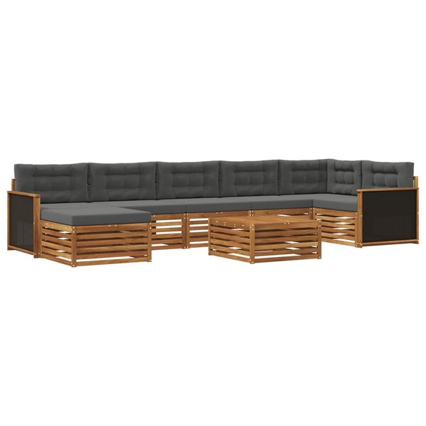 vidaXL Ensemble de canapés d'extérieur 8 Pièces Naturel et Anthracite