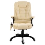 Chaise fauteuil siège de bureau informatique étude de massage similicuir crème 02_0024007