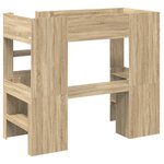 vidaXL Cadre de lit superposé avec bureau Chêne Sonoma 80 x 200 cm