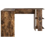 vidaXL Bureau d'angle avec rangement en chêne fumé 140x113 5x75cm