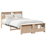 vidaXL Cadre de lit Marron 120 x 190 cm Bois d'ingénierie