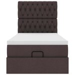 vidaXL Lit ottoman avec matelas et LED marron foncé 90x200 cm tissu