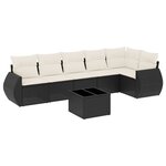 vidaXL Salon de jardin 7 Pièces avec coussins noir résine tressée