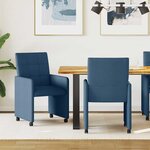 vidaXL Chaises de Salle à Manger avec Roues 2 Pièces Bleu 58 x 65 x 94 cm