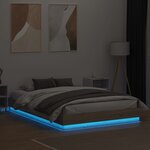 vidaXL Cadre de lit avec LED sans matelas chêne sonoma 150x200 cm