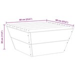 vidaXL Table de jardin 60x60x30 cm Bois d'épicéa imprégné