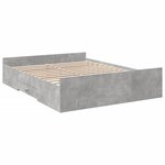 vidaXL Cadre de lit avec tiroirs sans matelas gris béton 140x200 cm