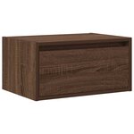 vidaXL Table de chevet murale avec lumières LED chêne marron