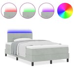 vidaXL Lit à ressorts avec matelas Gris clair 120 x 200 cm Velours