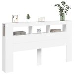 vidaXL Tête de lit à LED blanc 180x18 5x103 5 cm bois d'ingénierie