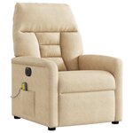 vidaXL Fauteuil inclinable de massage électrique crème