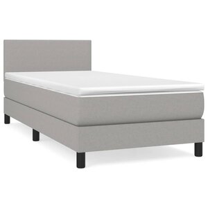 vidaXL Sommier à lattes de lit et matelas Gris clair 90x190 cm Tissu