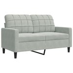 vidaXL Canapé à 2 places Gris clair 120 cm Velours