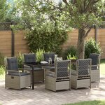 vidaXL Ensemble de Salle à Manger de Jardin de 7 Pièces Gris Clair Rattan Poly