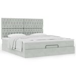 VidaXL Cadre de lit ottoman et matelas gris clair 160x200cm velours