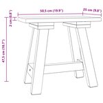 vidaXL banc Naturel 50 5 x 25 x 47 5 cm Bois massif d'acajou