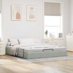 VidaXL Cadre de lit ottoman sans matelas gris clair 200x200 cm velours