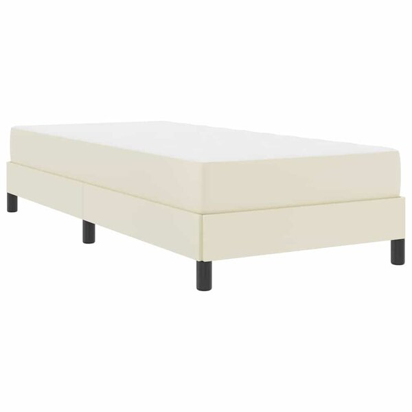 vidaXL Lit avec matelas Crème 100 x 200 cm Faux cuir