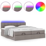 VidaXL Cadre de lit ottoman avec matelas taupe 180x200 cm tissu