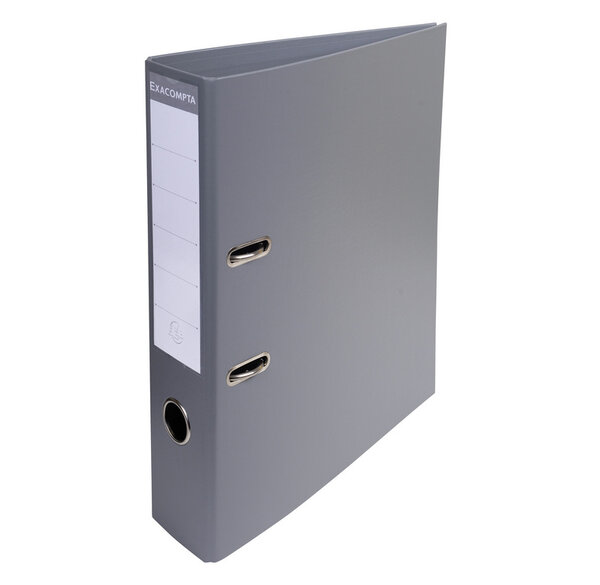 Classeur à Levier PVC Format A4 Dos de 70 mm Gris Souris x 10 EXACOMPTA