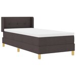 vidaXL Lit à ressorts Marron foncé et blanc 90 x 200 cm tissu
