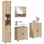 vidaXL Ensemble de mobilier de salle de bain 4 Pièces Chêne Sonoma