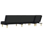vidaXL Canapé-lit en forme de L noir 255x140x70 cm tissu