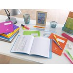 Cahier piqué Koverbook 24x32cm 96 pages grands carreaux PP transparent - Bleu CLAIREFONTAINE