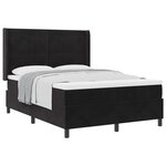 vidaXL Lit à ressorts avec matelas Noir 160 x 200 cm Velours