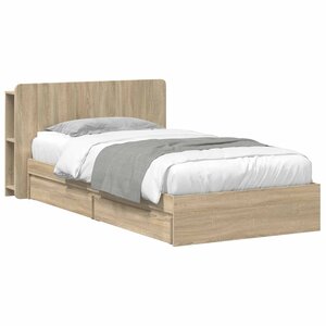 vidaXL Cadre de lit avec rangement Chêne Sonoma 90 x 200 cm
