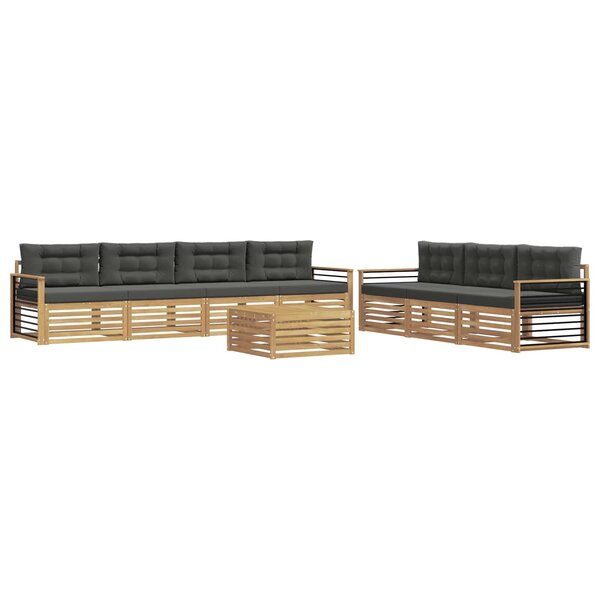 vidaXL Ensemble de canapés d'extérieur 8 pc Blanc et anthracite