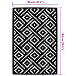vidaXL Tapis d'extérieur Blanc et noir 120x180 cm PP