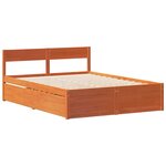 vidaXL Cadre de lit sans matelas cire marron 140x200cm bois pin massif