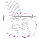 vidaXL Chaises de jardin pliantes lot de 8 47x47x89cm bois massif teck