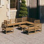 vidaXL Salon de jardin 10 Pièces marron miel bois de pin massif