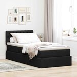vidaXL Lit avec rangement et matelas Noir 90 x 200 cm Velours