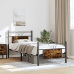 vidaXL Cadre de lit sans matelas chêne fumé 75x190cm bois d'ingénierie