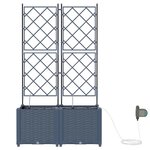 vidaXL Pots de jardin Gris 80 x 40 x 142 cm Acier