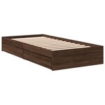 vidaXL Cadre de lit avec tiroirs sans matelas chêne marron 100x200 cm