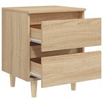 vidaXL Tables de chevet pieds en pin 2 Pièces chêne sonoma 40x35x50 cm