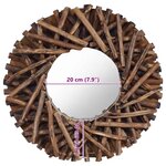 vidaXL Miroir mural 40 cm Teck Rond