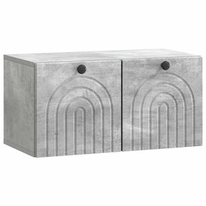 vidaXL Meuble TV mural Gris béton 59 5 x 31 x 30 cm Bois d'ingénierie